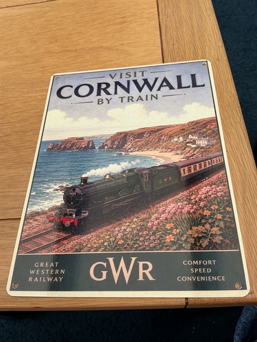 Gwr visit cornwall metal wall - visit,