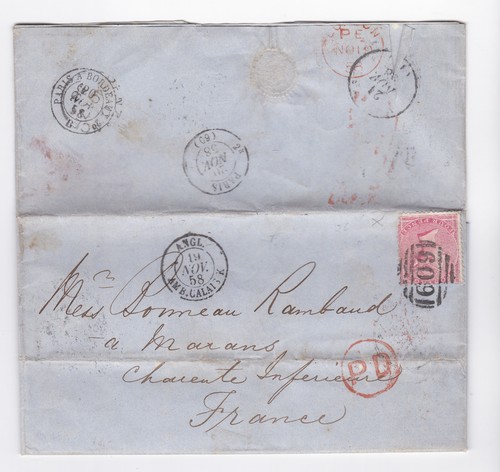1858 carmine francobollo - qv,