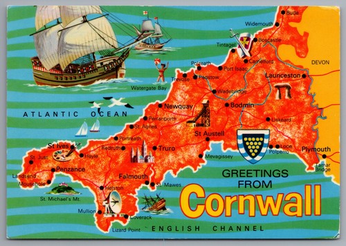 Greetings from cornwall map - from,