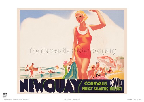 Newquay cornwall surf poster - cornwall,