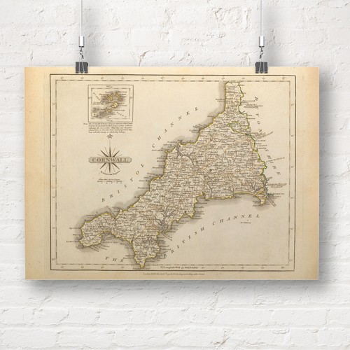Mappa della cornovaglia - mappa,